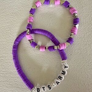 BTS ARMY Handmade Clay Beaded Bracelets!